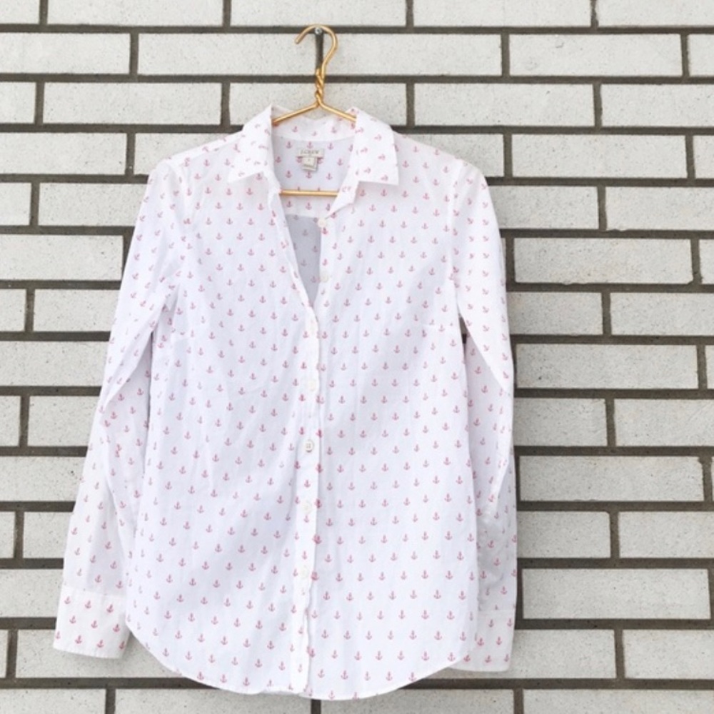 J.Crew Pink Anchor Button down